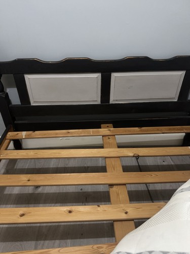 Shabby chic double wooden bed - shabby,