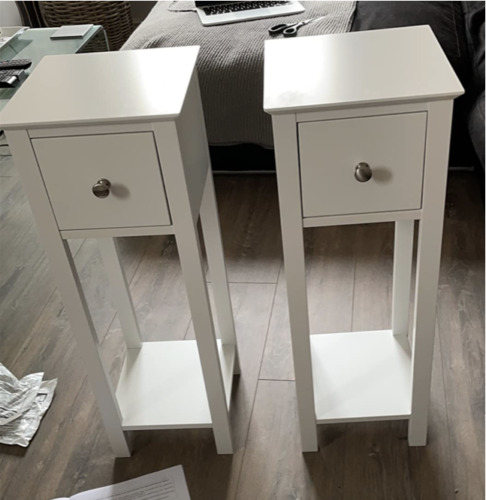 Tall bedside table shabby chic - tall,