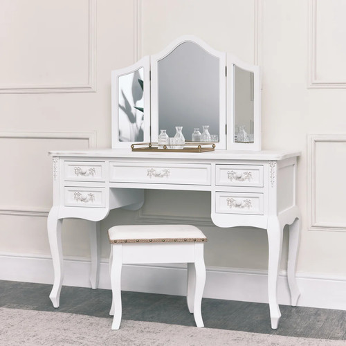 Antique white wooden dressing - antique,