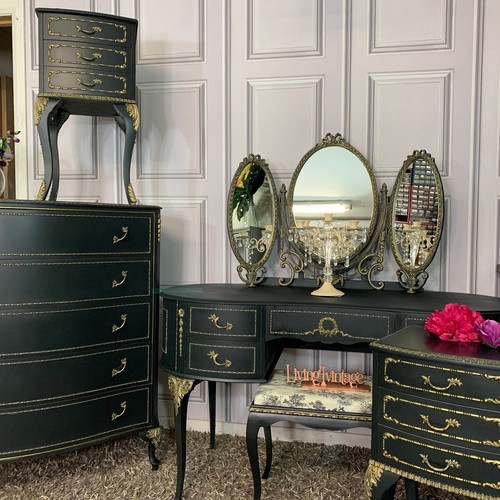 Black bedroom furniture set - bedroom,